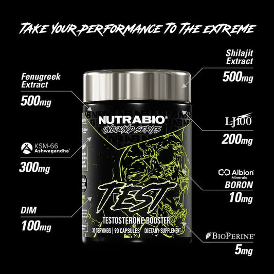 Nutrabio Unbound Series Test - 90 Capsules  - Mann Nutrition