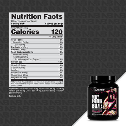 Nutrabio Whey Protein Isolate Powder 20 Servings - Mann Nutrition
