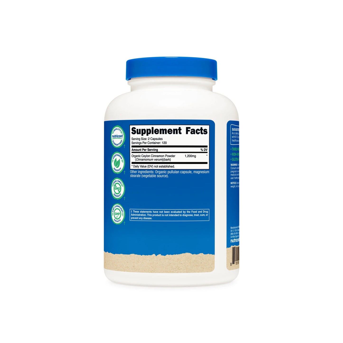 Nutricost Ceylon Cinnamon Organic 240 Capsules  - Mann Nutrition