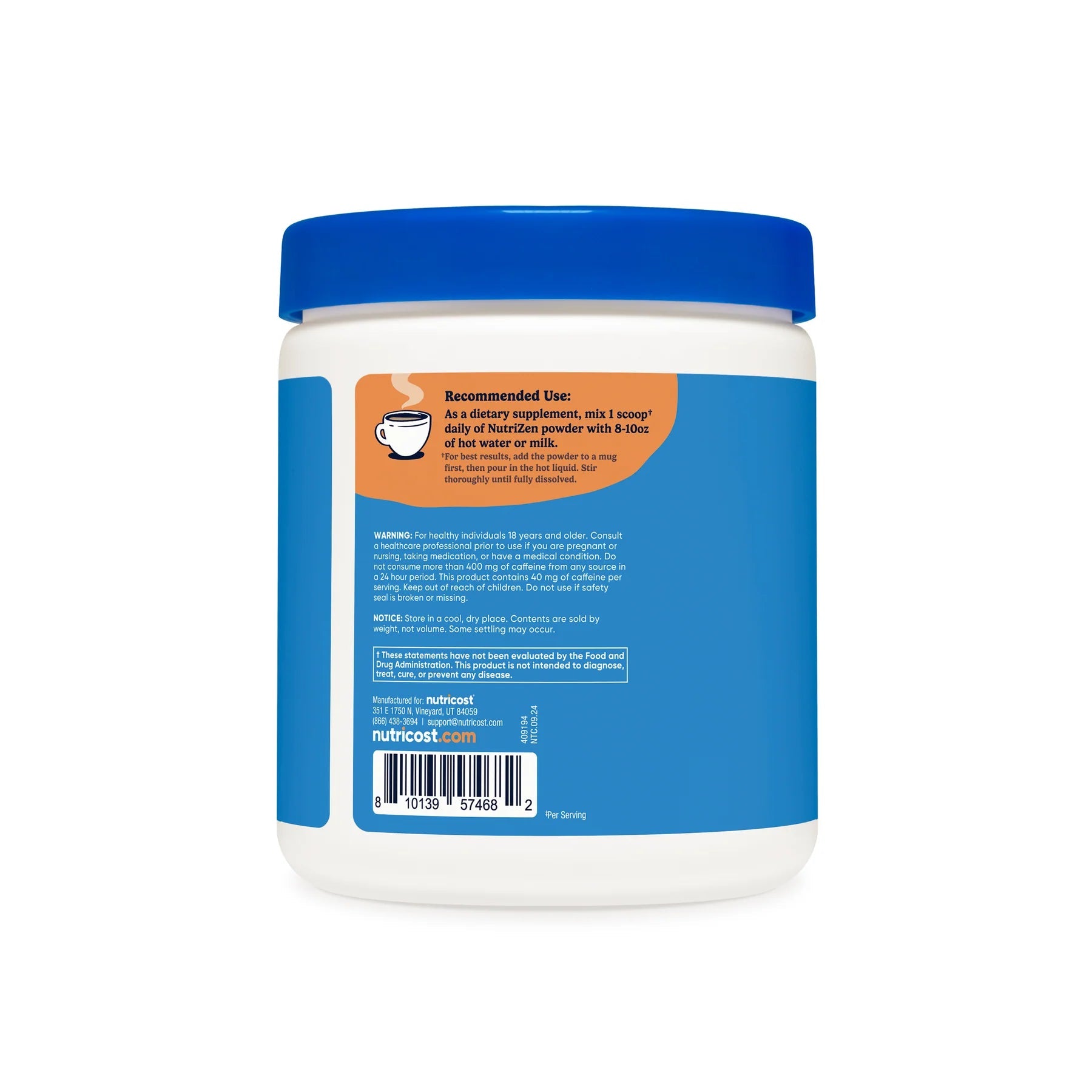 Nutricost NutriZen Focus Adaptogenic Mushroom Drink  - Mann Nutrition