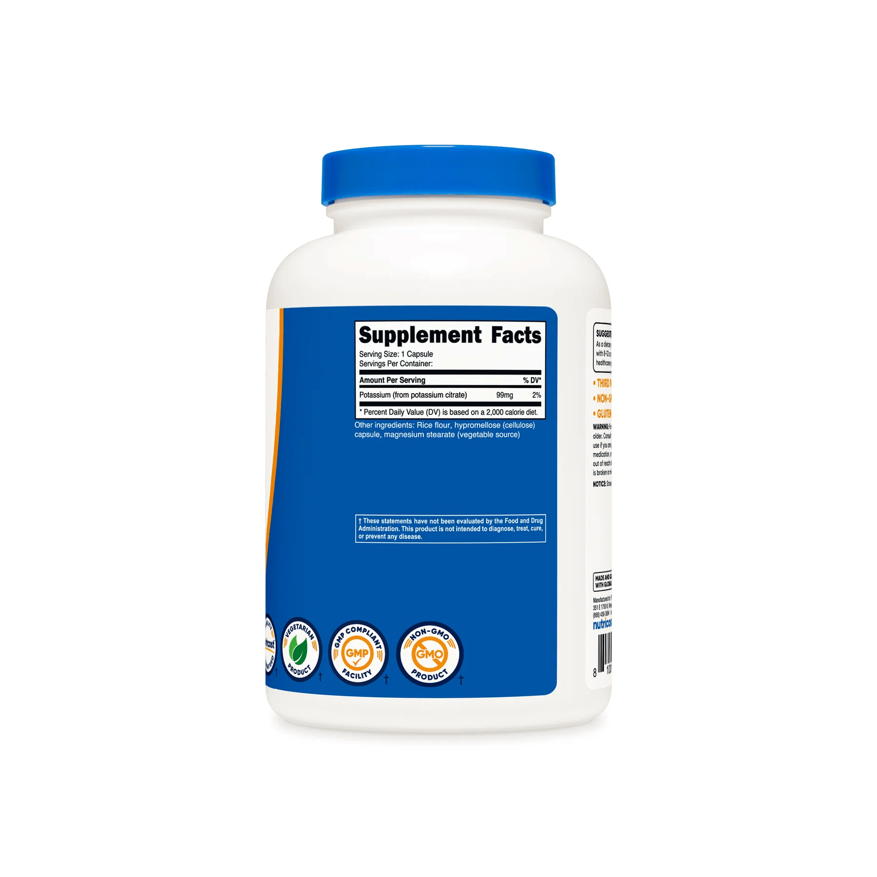 Nutricost Potassium Citrate 99 MG - 30 Capsules  - Mann Nutrition