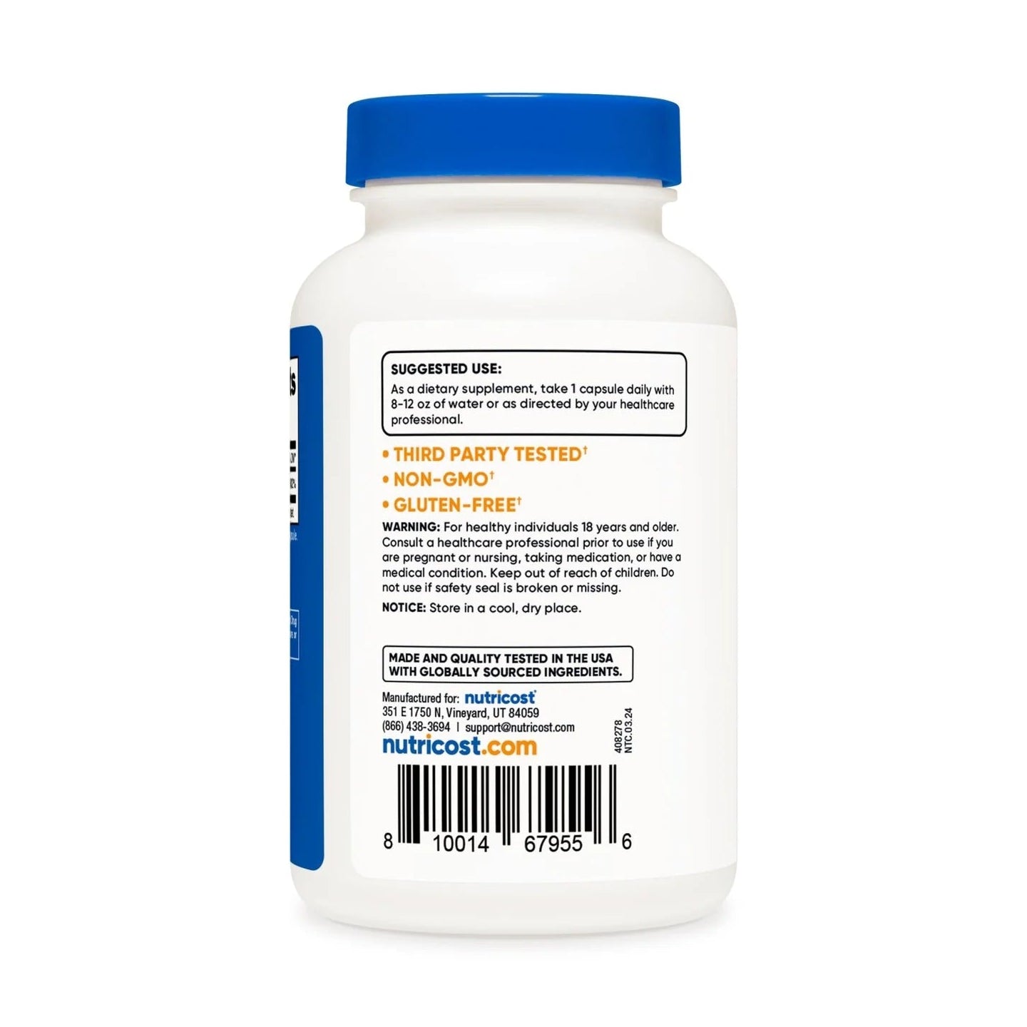 Nutricost Vitamin B6 Capsules (Pyridoxine HCL) 100 MG - 30 CAPS  - Mann Nutrition