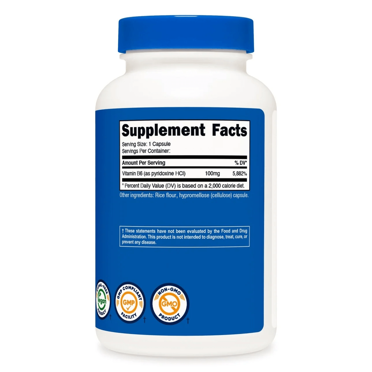 Nutricost Vitamin B6 Capsules (Pyridoxine HCL) 100 MG - 30 CAPS  - Mann Nutrition