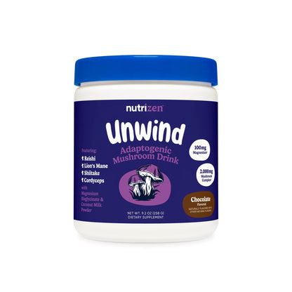 Nutrizen Unwind | Adaptogenic Mushroom Relaxation Drink with Magnesium  - Mann Nutrition