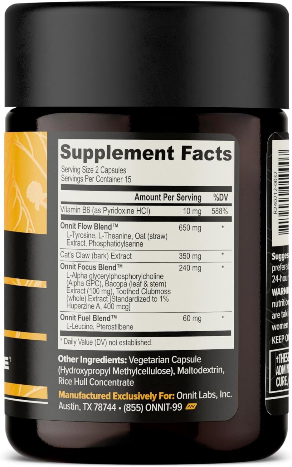 Onnit Labs Alpha Brain Memory & Focus Support - 30 Capsules - Mann Nutrition