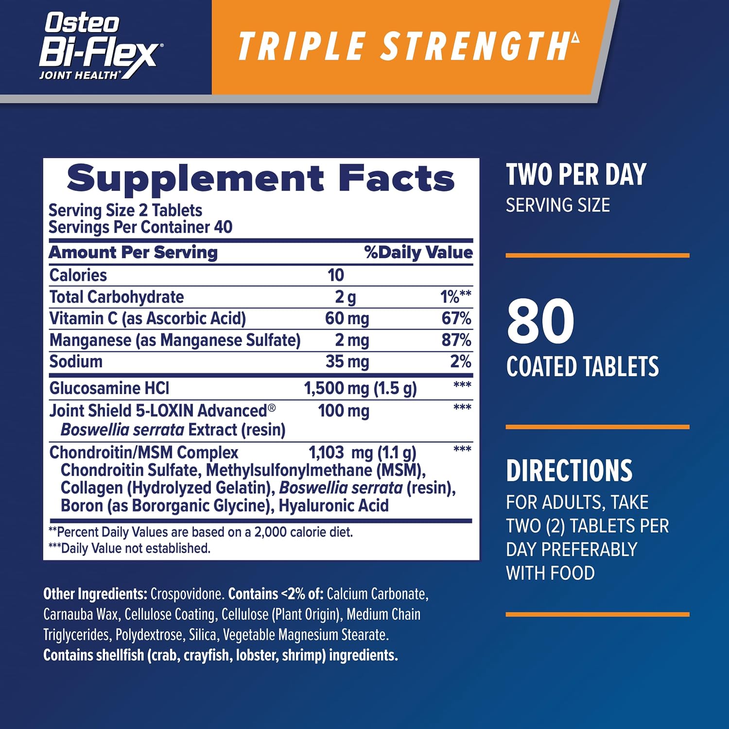 Osteo Bi-Flex Joint Health Triple Strength 80 Tabs - Mann Nutrition