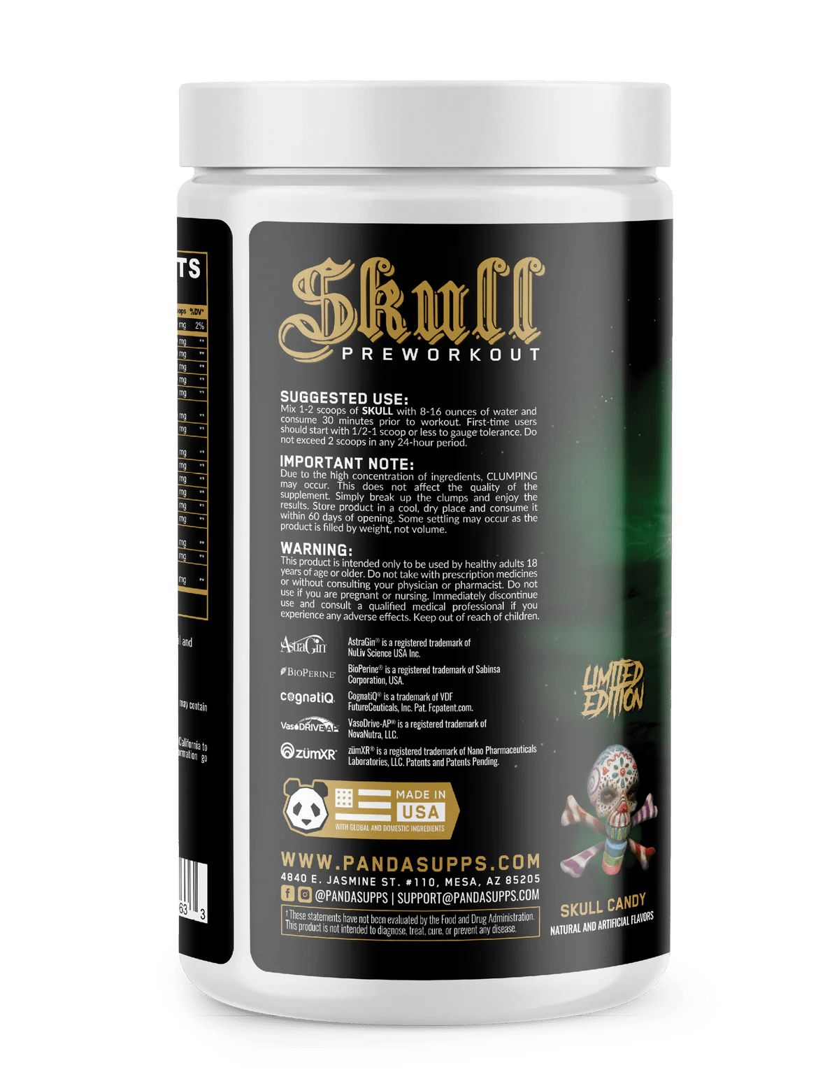 Panda Skull Pre Workout Limited Edition (Skull Candy) - Mann Nutrition