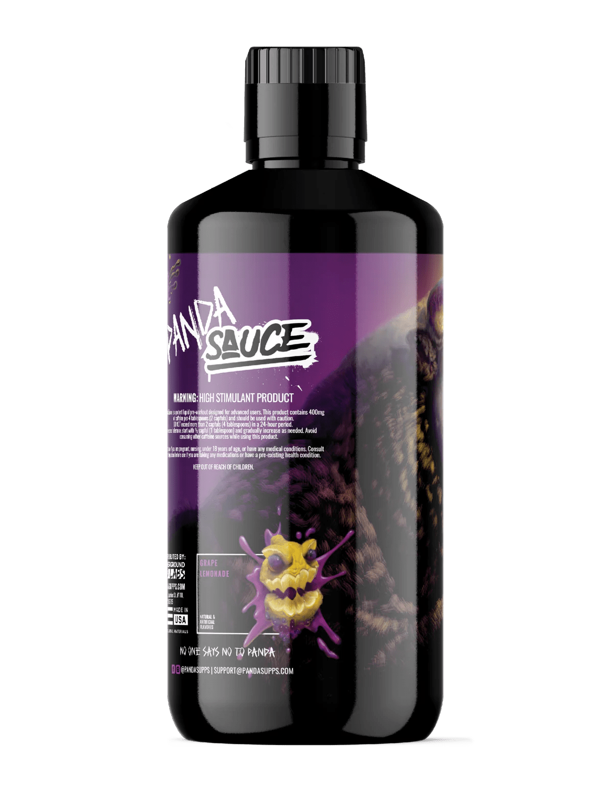 Panda Supps X Pump Sauce Collaboration Liquid Pre Workout - PANDA SAUCE (Grape Lemonade) - Mann Nutrition
