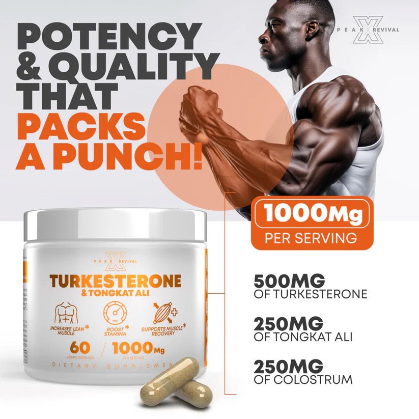 Peak Revival - X Turkesterone & Tongkat Ali + Colostrum – 60 Capsules  - Mann Nutrition