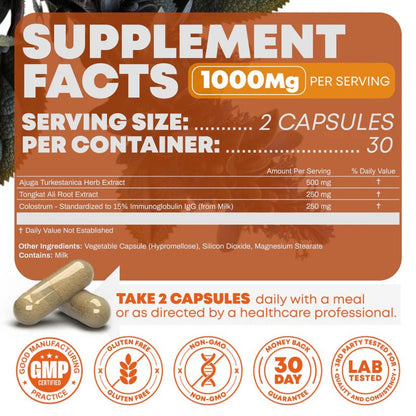 Peak Revival - X Turkesterone & Tongkat Ali + Colostrum – 60 Capsules  - Mann Nutrition