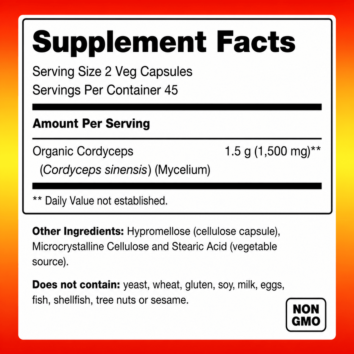 Penta Vitals Cordyceps 750 mg 90 Veg Caps - Mann Nutrition