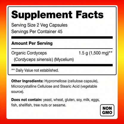 Penta Vitals Cordyceps 750 mg 90 Veg Caps - Mann Nutrition