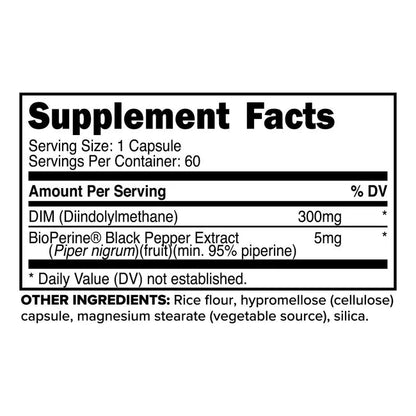 PrimaForce DIM 300mg – Diindolylmethane with BioPerine - Mann Nutrition