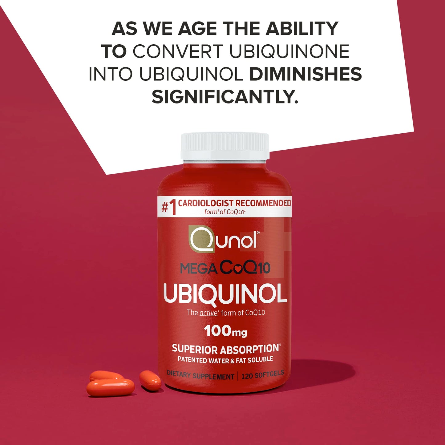 Qunol Mega Ubiquinol CoQ10, 100 mg - 120 Caps  - Mann Nutrition
