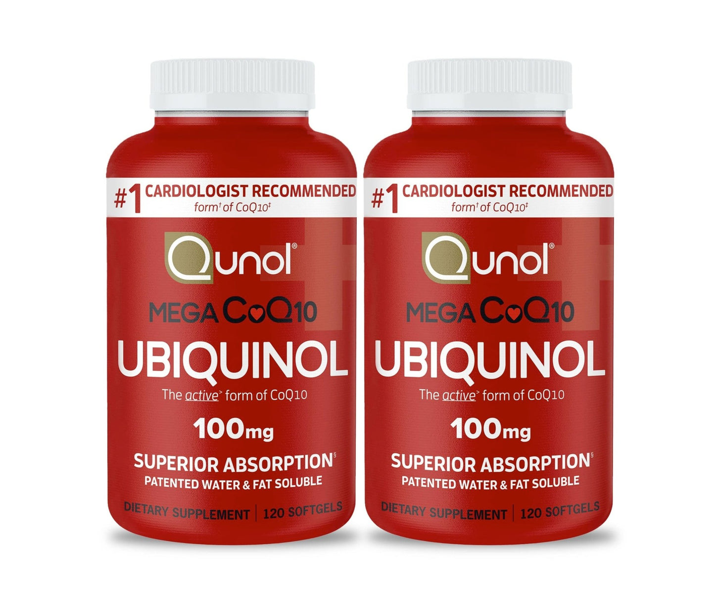 Qunol Mega Ubiquinol CoQ10, 100 mg - 120 Caps  - Mann Nutrition