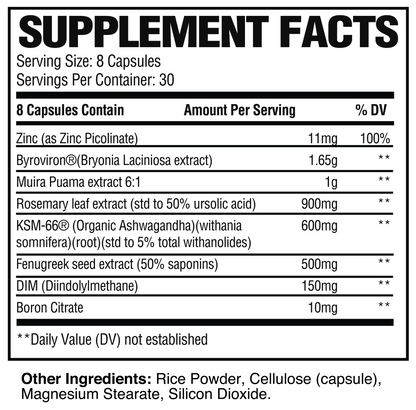 RAW Essentials TEST | Male Hormonal Health Support | 240 Capsules - Mann Nutrition