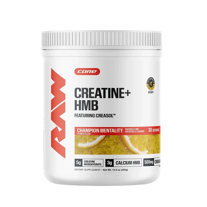 RAW Nutrition Creatine + HMB Powder | 5g Creatine Monohydrate + Recovery Support | 30 Servings - Mann Nutrition