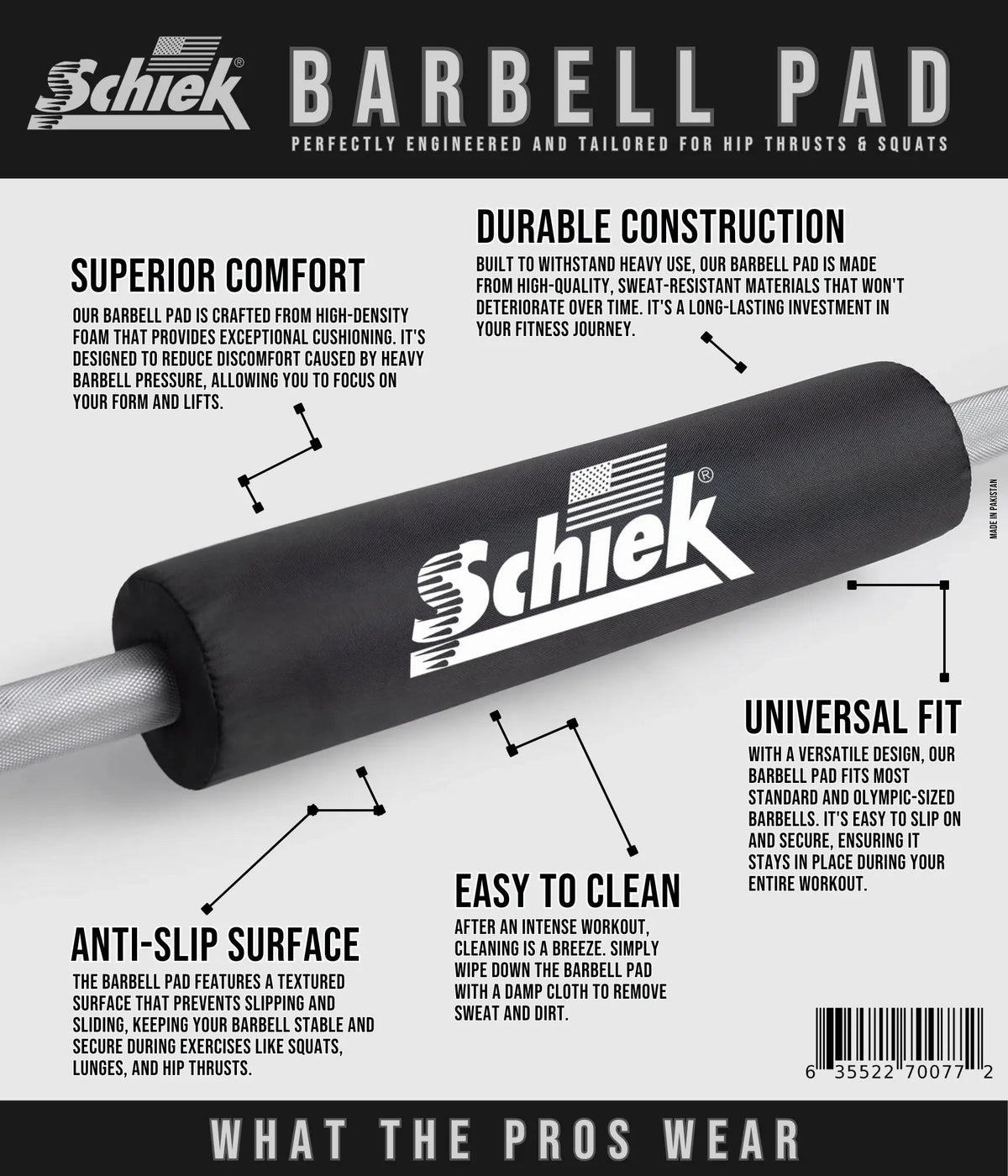 Schiek Barbell Pad sku-47579930755368- Mann Nutrition