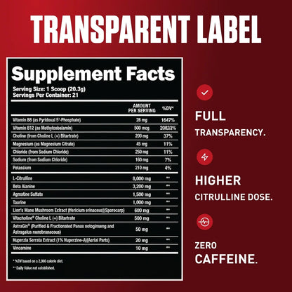 Alpha Lion SUPERHUMAN Pump – Stimulant-Free Pre-Workout
