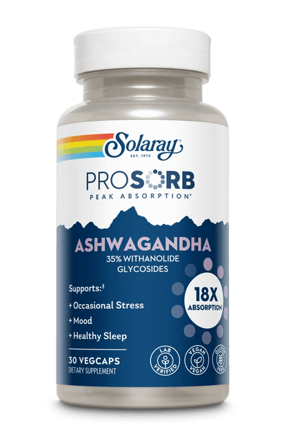 Solaray ProSorb Ashwagandha 18X 240mg | 30 VegCaps - Mann Nutrition