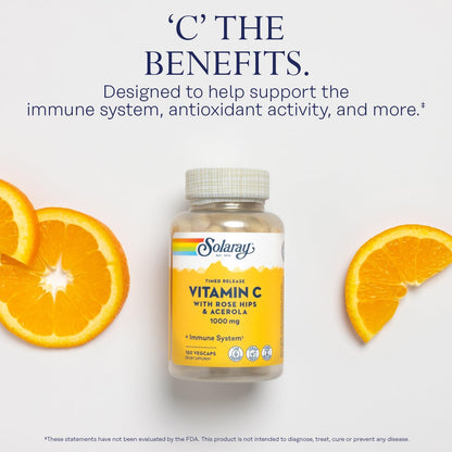 Solaray Vitamin C 1000mg |100 Veg Caps - Mann Nutrition