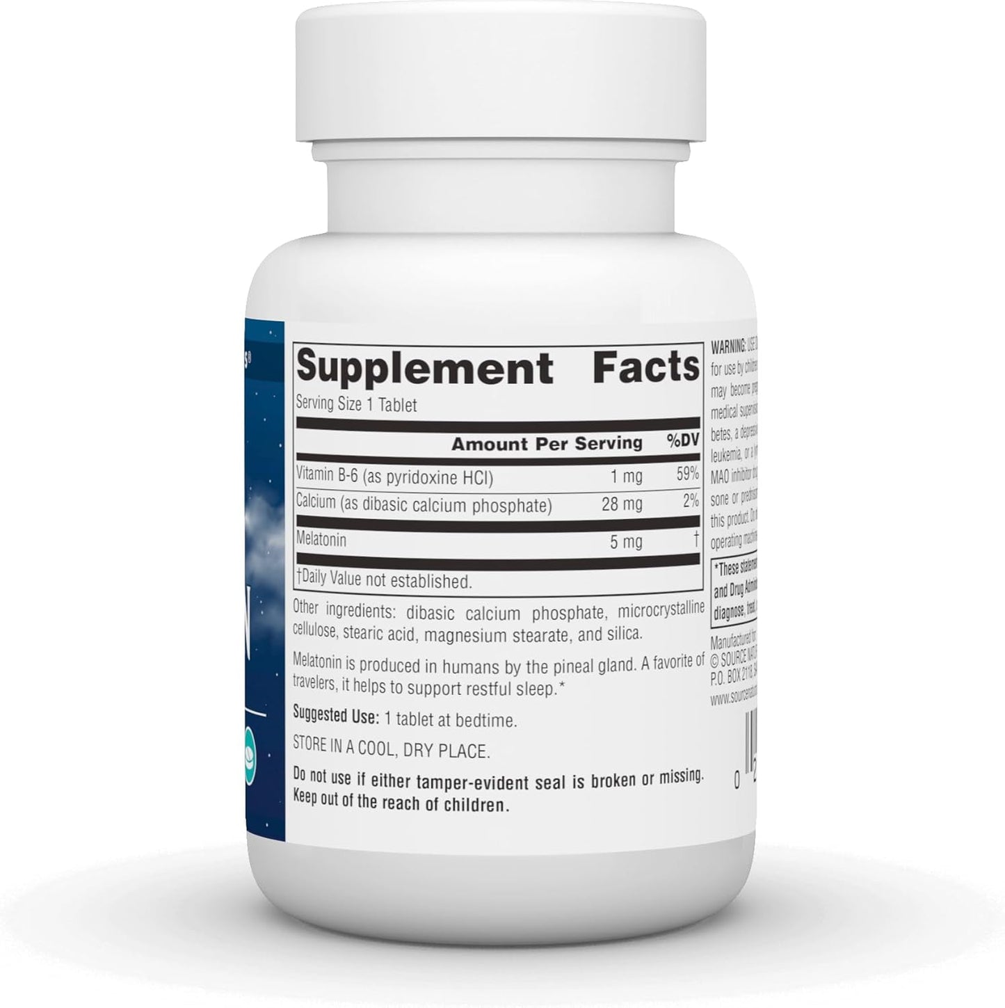 Source Naturals Melatonin 5mg 60 Capsules  - Mann Nutrition