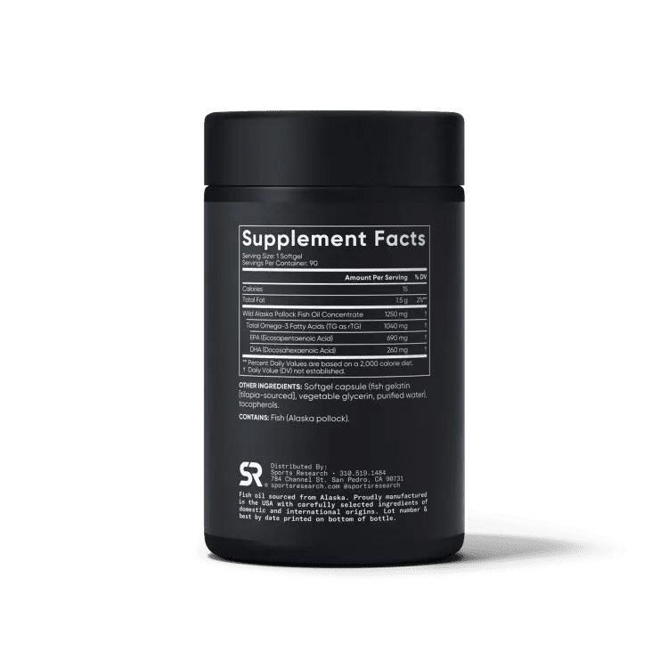 Sports Research Omega-3 Fish Oil 1250mg | EPA & DHA - Mann Nutrition