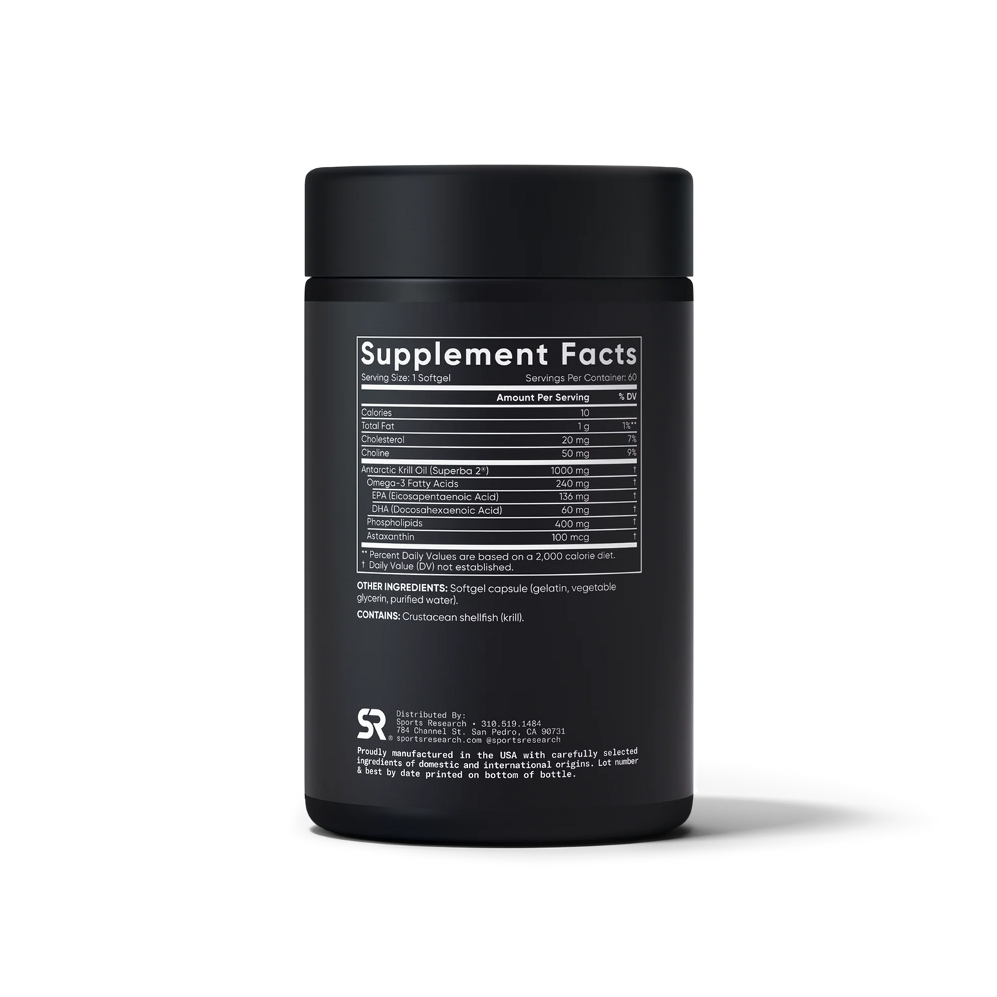 Sports Research Antarctic Krill Oil Double Strength 1000mg 60 Softgels
