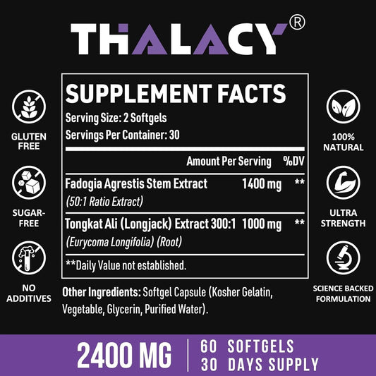 Thalacy 2400mg Fadogia Agrestis Tongkat Ali Supplement  - Mann Nutrition