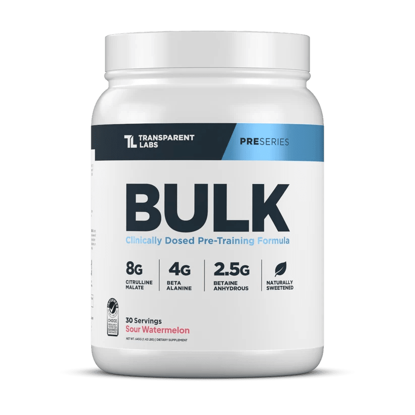 Transparent labs Bulk Pre-Workout -30 Servings - Mann Nutrition