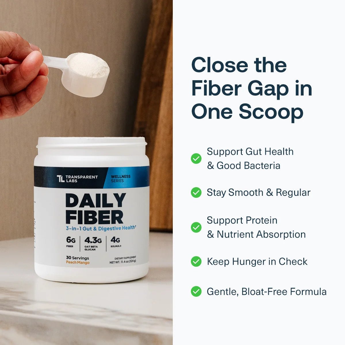 Transparent Labs Daily Fiber , 30 Servings - Mann Nutrition