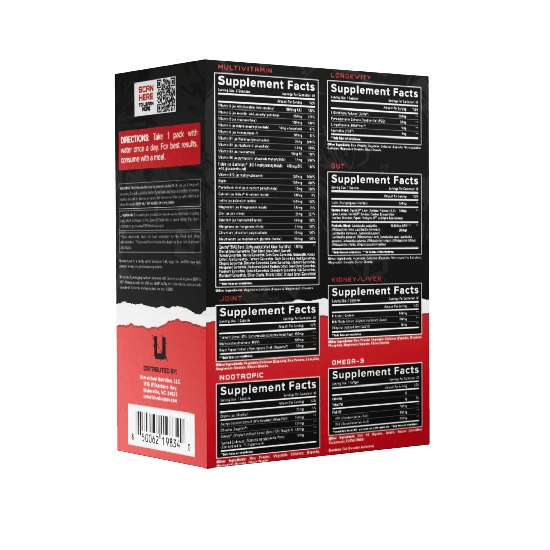 Unmatched Logevity Multi+ - 30 Packs  - Mann Nutrition