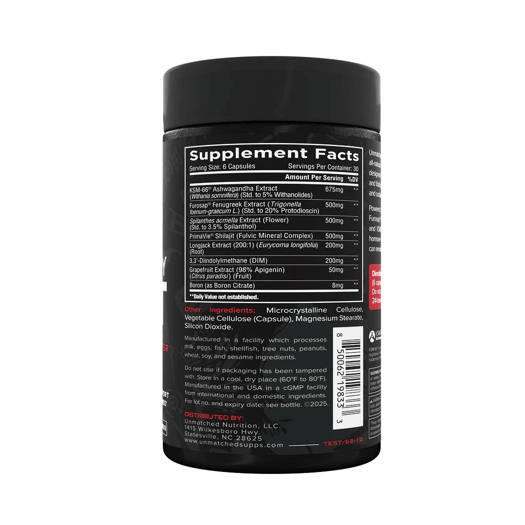 Unmatched Longevity Test Maximum Strength 180 Caps  - Mann Nutrition