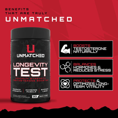 Unmatched Longevity Test Maximum Strength 180 Caps  - Mann Nutrition