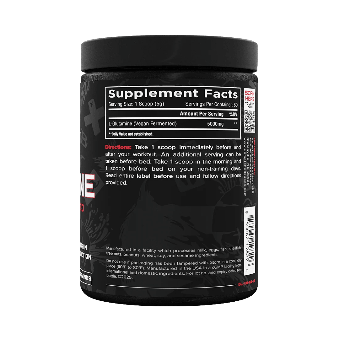 Unmatched Supps Glutamine Powder 300G - Mann Nutrition