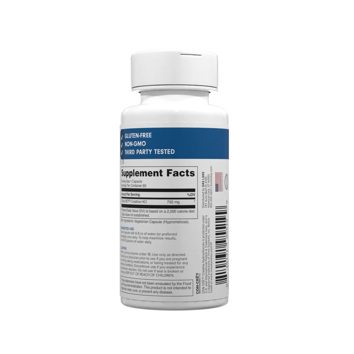 Bucked Up Creatine HCl - CON-CRĒT® Creatine HCl  60 Caps