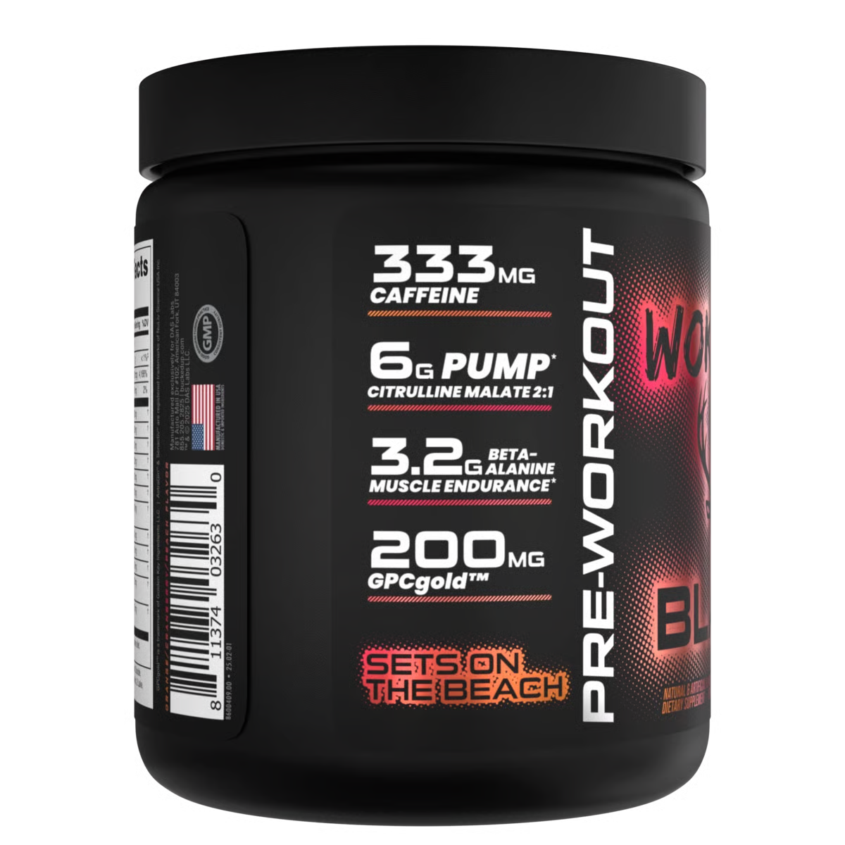 Bucked Up WOKE AF Black High-Stim Pre-Workout