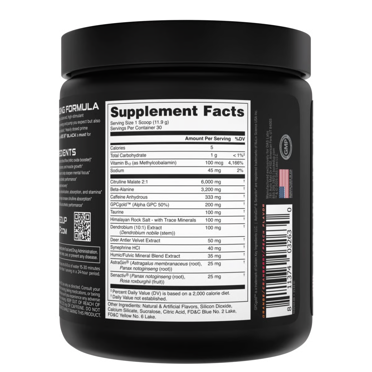 Bucked Up WOKE AF Black High-Stim Pre-Workout