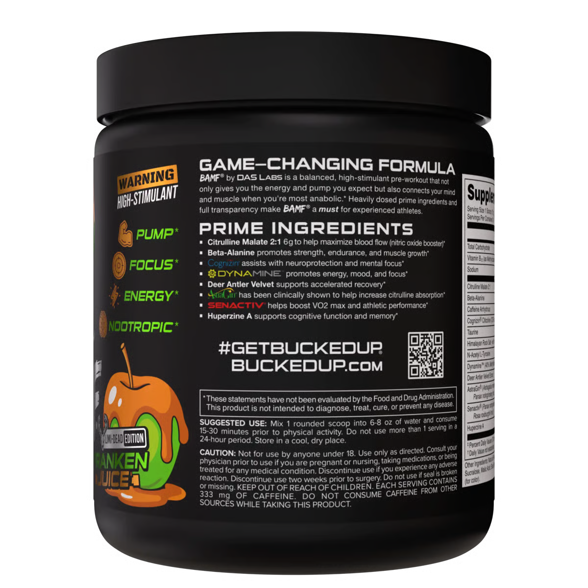 Bucked Up BAMF High-Stimulant Nootropic Pre-Workout