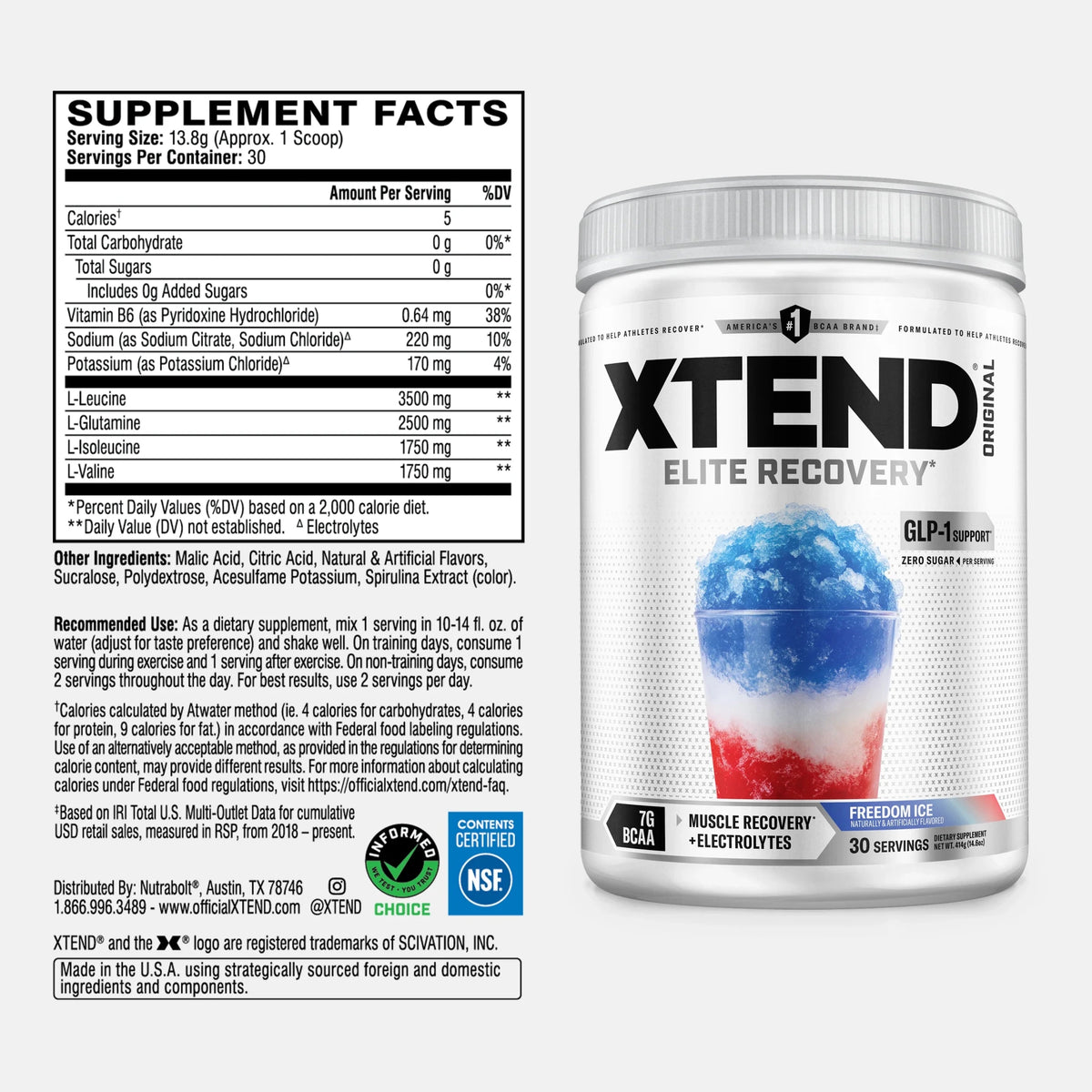 XTEND Original BCAA Powder – 7g BCAAs - Mann Nutrition
