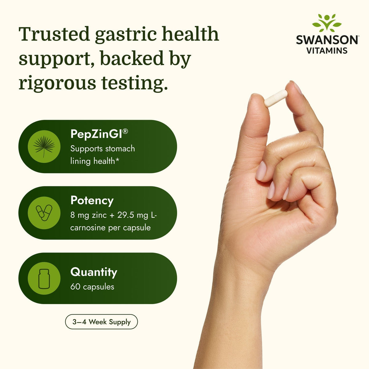 Zinc Carnosine - Featuring PepZinGI SWU281- Mann Nutrition